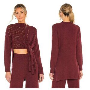 Free People Harper Knit Split Side Tunic Sweater XL Pretty Berry (Red)